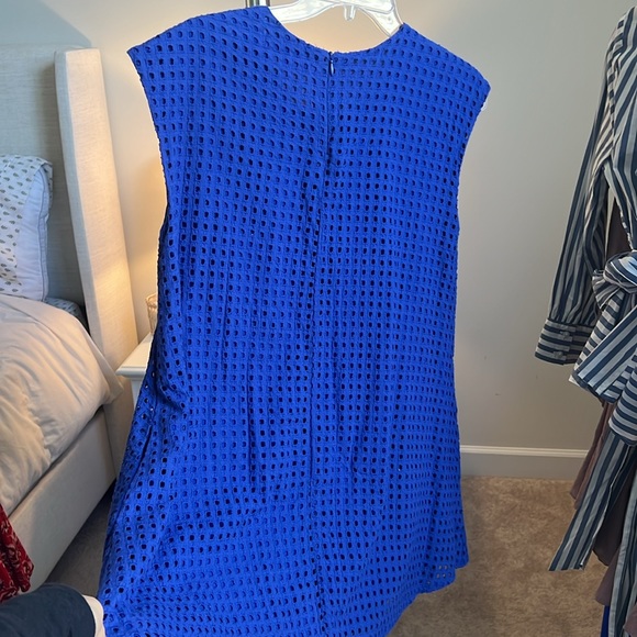 Blue Eyelet Swing Mini Dress - Picture 2 of 3